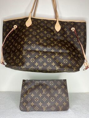 Louis Vuitton Monogram Canvas Tote with Pouch in Brown and Natural Vachetta